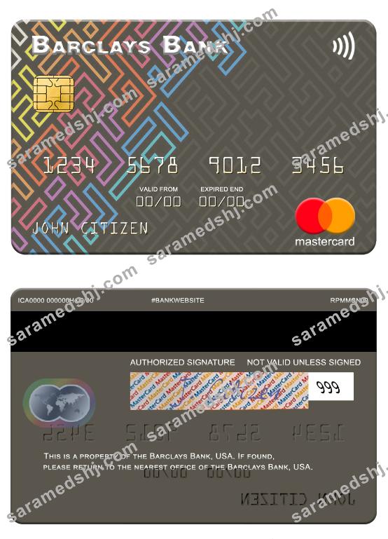 USA Barclays Bank mastercard